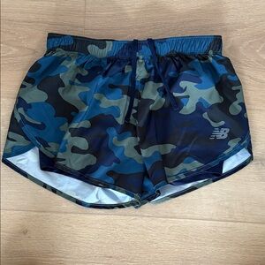New Balance Blue and Green Camouflage Shorts